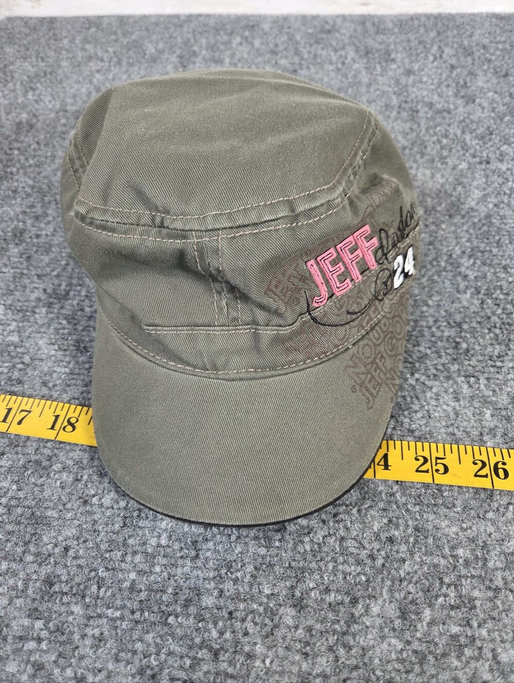 Jeff Gordon 24 Chase Authentics Cadet Hat Womens Adjustable Olive Green NASCAR